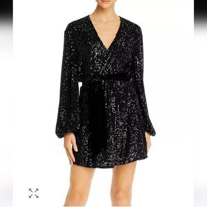 Jay Godfrey Dress Black Sequins Wrap Dress NWT Size 4